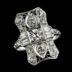 Like La Belle Epoque Jewelry Round Old Mine Cut Diamond Baguette Ring