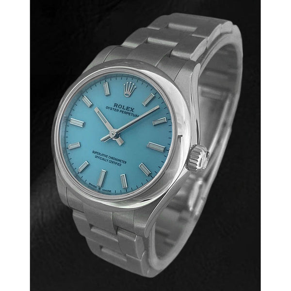 Rolex Ladies Oyster Perpetual 31mm Tiffany Luminous Dial Steel Watch
