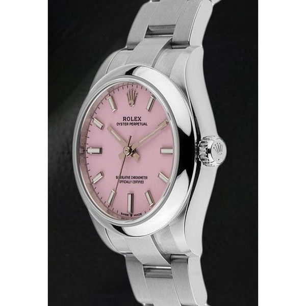 Rolex Oyster Perpetual 31mm Candy Pink Luminous Dial Oyster Band Stainless Steel Men's Watch