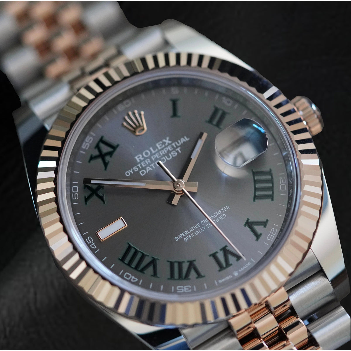 natural diamond watch front view
