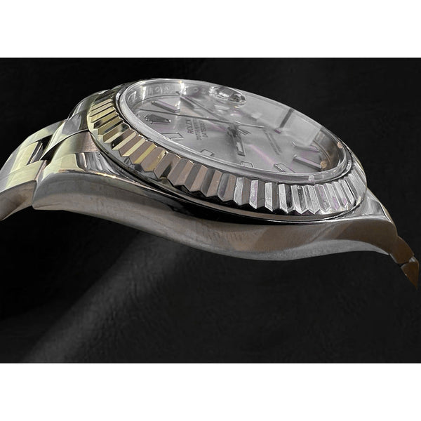 Men's Rolex Datejust Oyster Bracelet Silver Luminous Dial 41mmSteel Watch