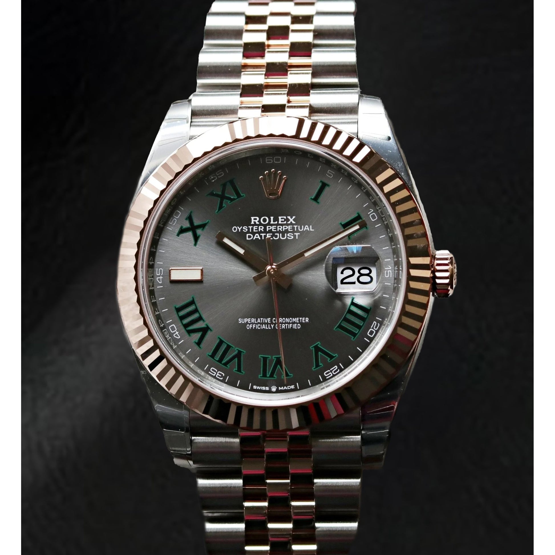 natural diamond watch front view