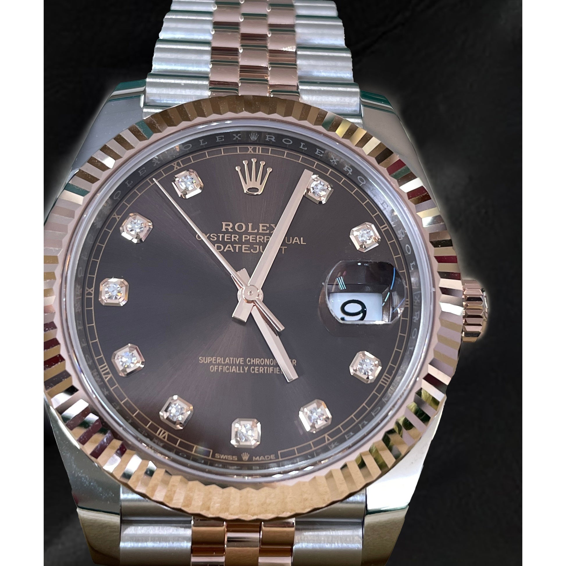 natural round diamond watch side angle