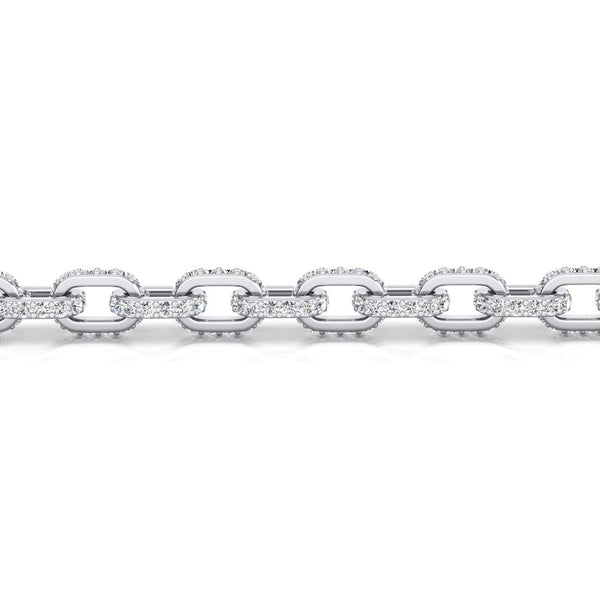 Diamond Chain Necklace Hermes Style 6.5 mm 9.25 Carats