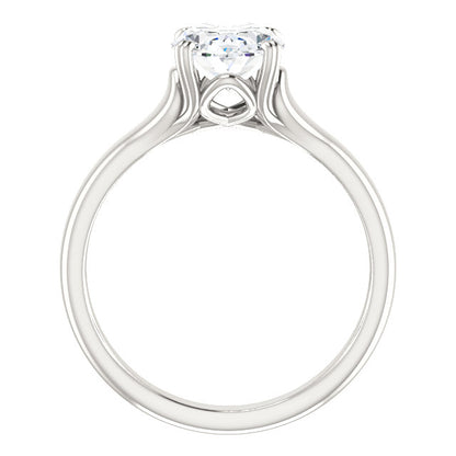   Women Jewelry Sparkling Unique Solitaire White Gold Diamond Anniversary Ring 
