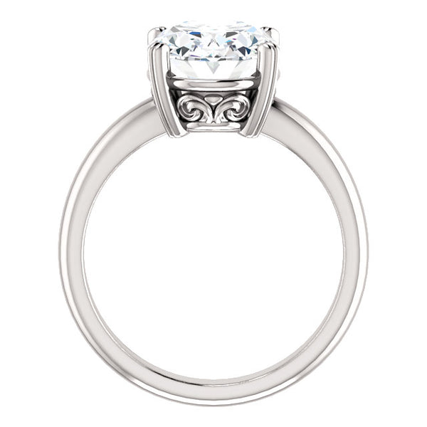 Double Claw Prong Setting Jewelry   White Gold Diamond Solitaire Ring  