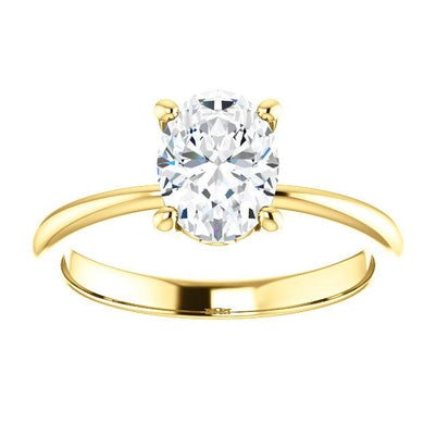 Yellow Gold Sparkling Unique Solitaire White Gold Diamond Ring 