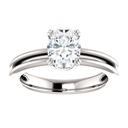  Split Shank  Fancy Wedding Engagement White Gold Diamond Solitaire Ring 
