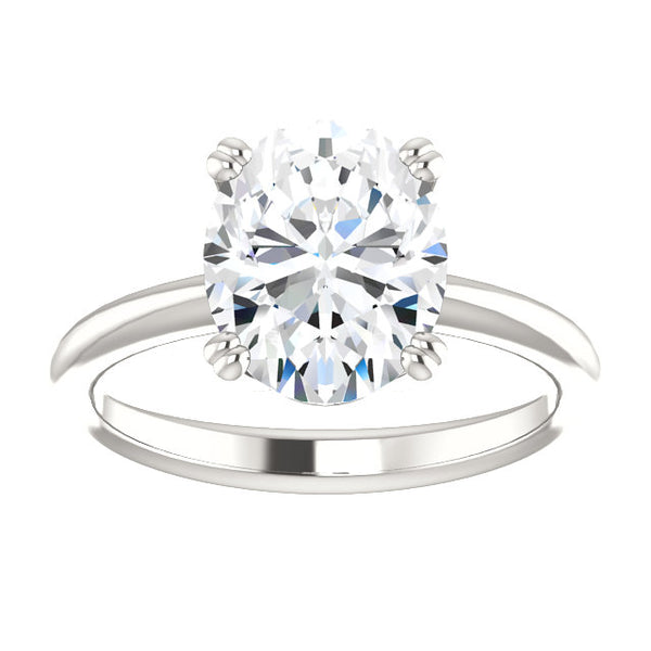 Solitaire Ring Solitaire Engagement Ring 4 Carats Oval Prong Setting