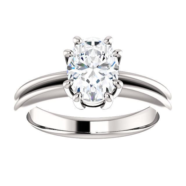Solitaire Ring Solitaire Ring Oval Cut 5 Carats Split Shank Prong Setting Jewelry New