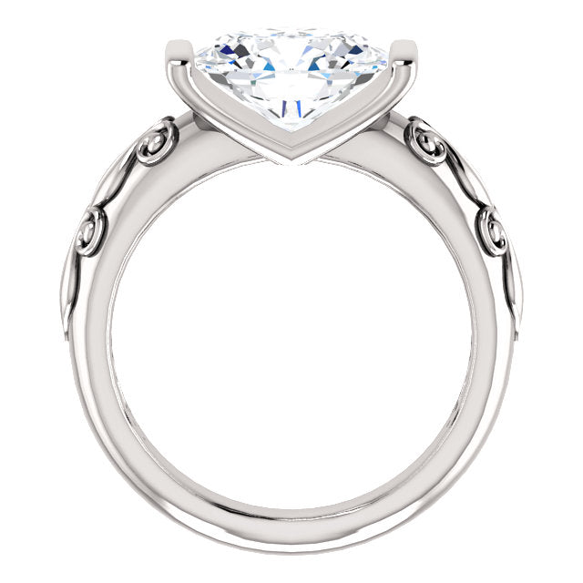 Antique Fancy Lady’s  Style White Elegant Gold Diamond Solitaire RIng 