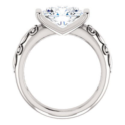 Antique Fancy Lady’s  Style White Elegant Gold Diamond Solitaire RIng 