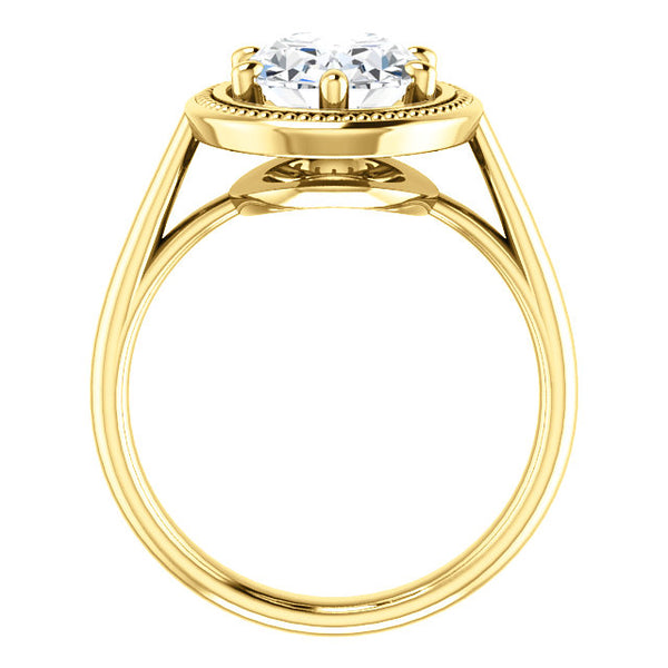 Yellow Gold Lady’s Solitaire White Gold Diamond Ring  