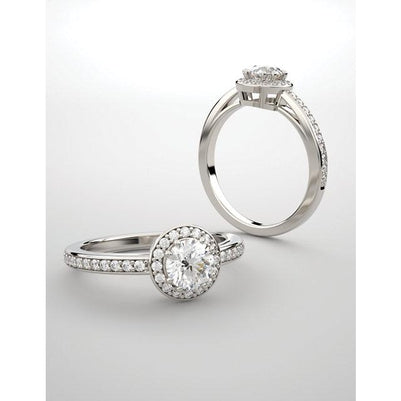 Halo Ring Diamond Halo Ring 3.70 Carats Oval Women Jewelry