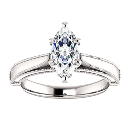 Solitaire Ring Solitaire Diamond Vintage Style Ring 2 Carats