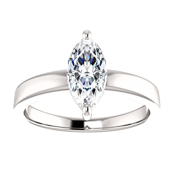  Marquise Cut  Lady’s Fancy Wedding Engagement White Gold Diamond Solitaire Ring  