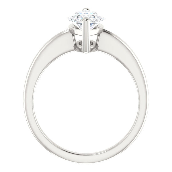  Fancy Lady’s Sparkling Vintage Style White Gold Diamond Solitaire Ring 