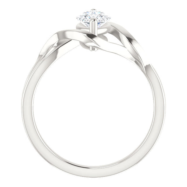 Twisted Split Shank Woman's White Gold Weeding Anniversary Solitaire Diamond Ring 