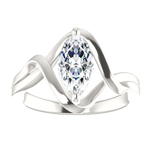  Woman's White Gold Weeding Anniversary Solitaire Diamond Ring 