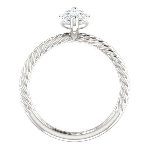 Twisted Rope Style Women Jewelry Anniversary Solitaire Diamond Ring 