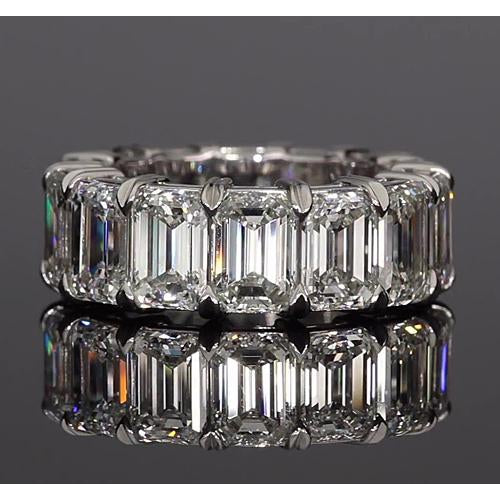 Eternity Band Emerald Cut Diamond Eternity Band 10.50 Carats White Gold Jewelry