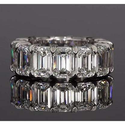 Eternity Band Emerald Cut Diamond Eternity Band 10.50 Carats White Gold Jewelry