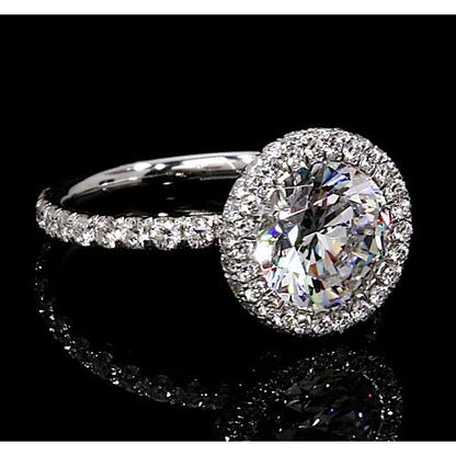 Halo Ring Engagement Ring 7 Carats Halo Round Diamonds Jewelry
