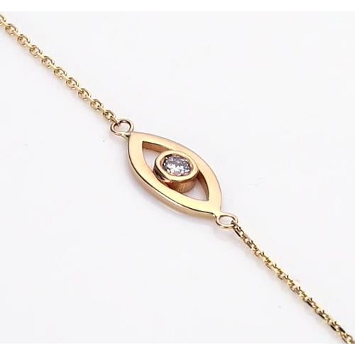 Tennis Bracelet Round Diamond Bracelet 1 Carat Bezel Set Yellow Gold 14K