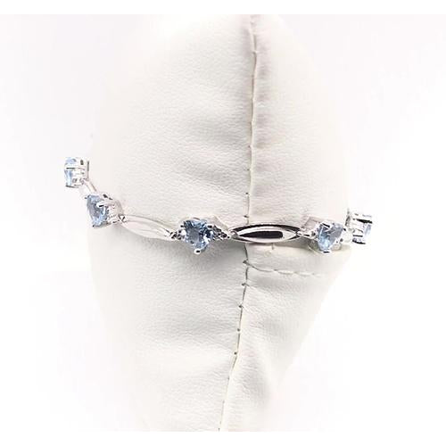 Gemstone Bracelet Aquamarine Heart Shape Diamond Bracelet Jewelry Gemstone Bracelet
