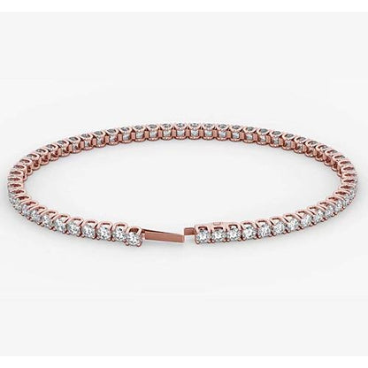 Tennis Bracelet Diamond Tennis Bracelet 5.90 Carats Rose Gold 14K Jewelry
