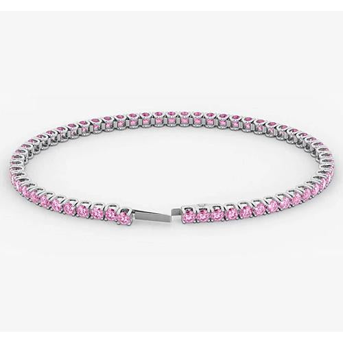 Gemstone Bracelet Tennis Bracelet Pink Sapphire 5.90 Carats White Gold Women Jewelry