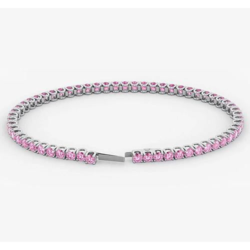 Gemstone Bracelet Tennis Bracelet Pink Sapphire 5.90 Carats White Gold Women Jewelry