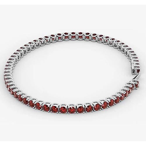 Gemstone New Stylish Ruby Tennis Bracelet White Gold   Jewelry New Gemstone Bracelet  Bracelet