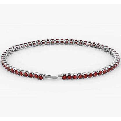 New Stylish Ruby Tennis Bracelet White Gold   Jewelry New Gemstone Bracelet