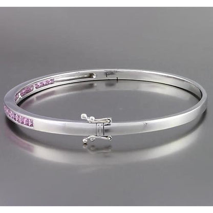 Bangle Pink Sapphire Bangle 5 Carats Women Jewelry White Gold