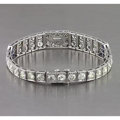 Gemstone Bracelet Antique Style Women Bracelet Sapphire And Diamond