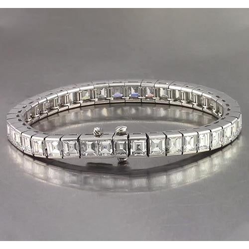 Tennis Bracelet Diamond Asscher Tennis Bracelet 26.65 Carats White Gold Jewelry New