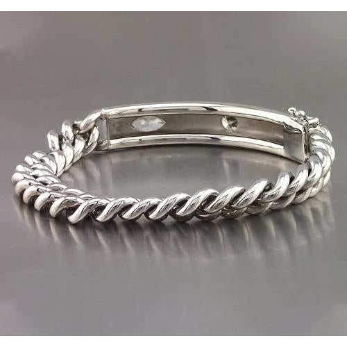 Mens Bracelet Bar Bracelet 4.50 Carats Oval, Round & Marquise Diamond Mens Bracelet