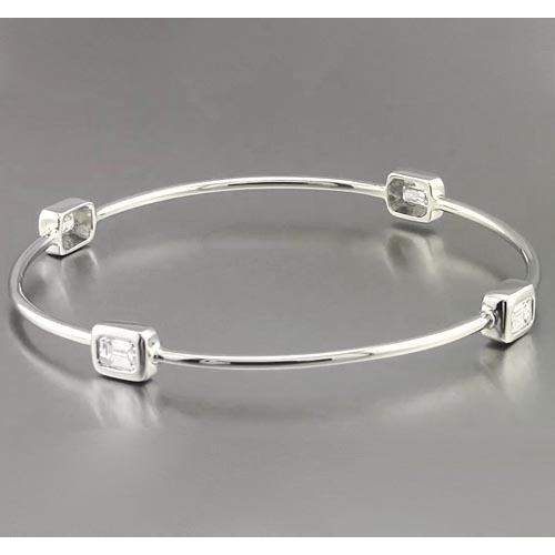 Bangle Emerald Cut Diamond Bangle 2 Carats Jewelry