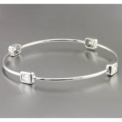 Bangle Emerald Cut Diamond Bangle 2 Carats Jewelry