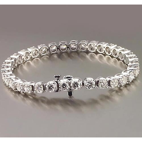 Tennis Bracelet Diamond Tennis Bracelet Prong Set 10.20 Carats White Gold Jewelry 14K