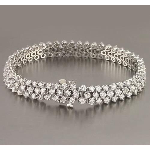 Tennis Bracelet Women Tennis Bracelet Prong Set 12 Carats White Gold 14K Jewelry New