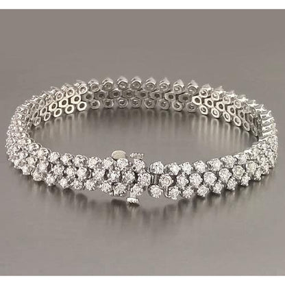 Tennis Bracelet Women Tennis Bracelet Prong Set 12 Carats White Gold 14K Jewelry New