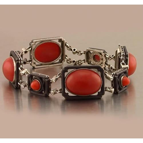 Gemstone Bracelet Red Coral Bracelet   Women Jewelry New