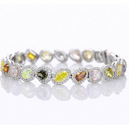  Jewelry Womans Stylish Multi Shaped & Colored Sapphire Tennis Bracelet
