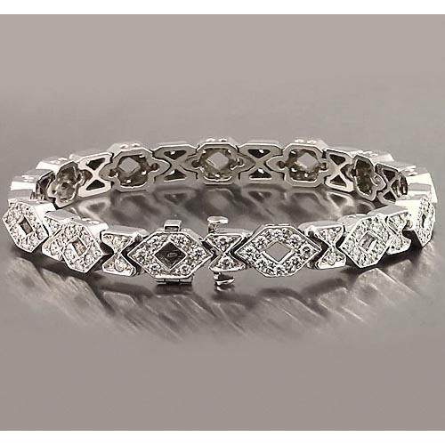 Tennis Bracelet Tennis Bracelet Diamond 9 Carats F Vs1 White Gold 14K Jewelry