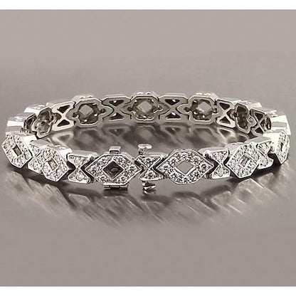 Tennis Bracelet Tennis Bracelet Diamond 9 Carats F Vs1 White Gold 14K Jewelry