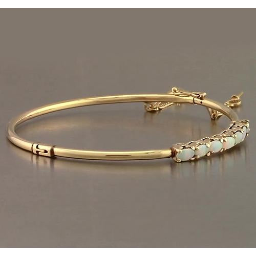 Gemstone Bracelet Opal Bangle  New Womans Sparkling  Yellow Gold Women Jewelry New Gemstone Bracelet 