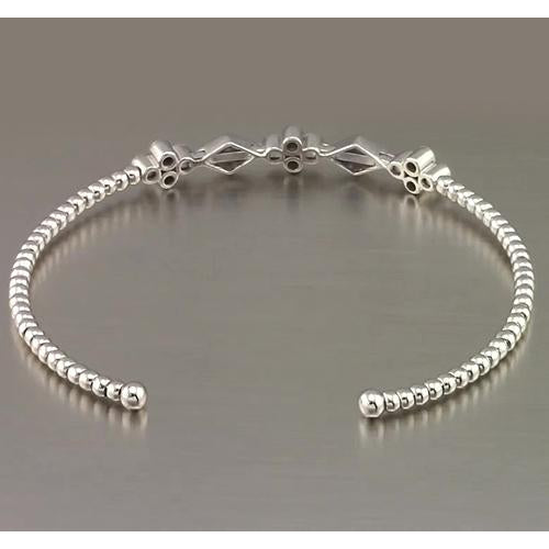 Bangle White Gold Diamond Bangle Bezel Set 1.50 Carats Women Jewelry