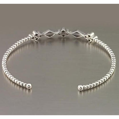 Bangle White Gold Diamond Bangle Bezel Set 1.50 Carats Women Jewelry